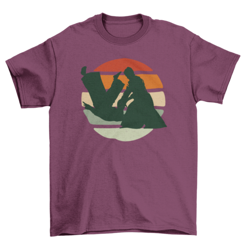 Retro sunset jiujitsu t-shirt