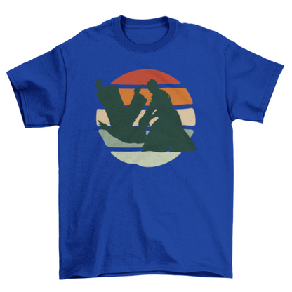 Retro sunset jiujitsu t-shirt