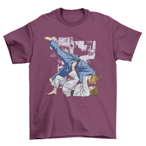 Women doing jiu jitsu martial arts t-shirt design