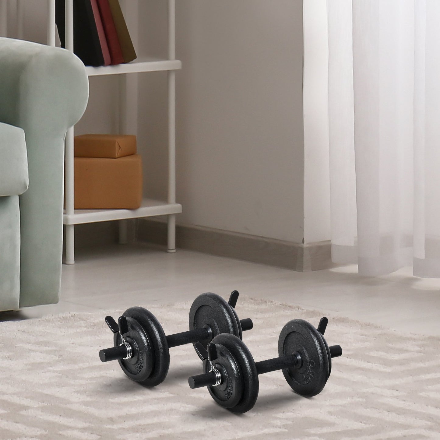 Soozier Dumbbells Set of 2 Adjustable Weight with Non-Slip Handle